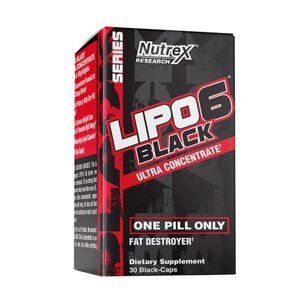 Жироспалювач Nutrex Research Lipo-6 Black Ultra Concentrate, 30 капсул