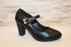 Туфлі жіночі чорні на підборах Т1555