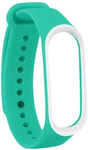 Ремешок UWatch Double Color Replacement Silicone Band For Xiaomi Mi Band 3/4 Mint/White Line