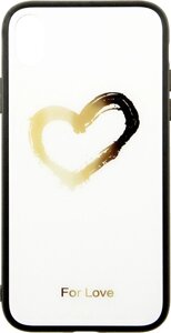 Чехол-накладка TOTO Glass Fashionable Case Apple iPhone XR Heart on White