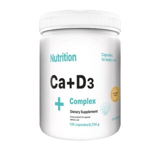 Вітаміни та мінерали EntherMeal Ca+D3 Complex, 120 капсул