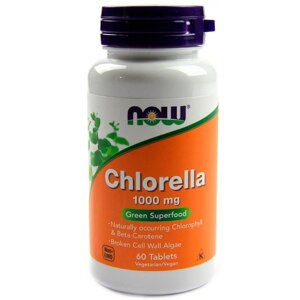 Натуральна добавка NOW Chlorella 1000 mg, 60 таблеток