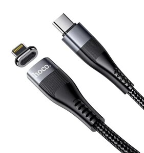 USB Кабель HOCO U99 Магнітний Type-C - Lightning для телефону, ноутбука, пк 100W 1.2М Чорний