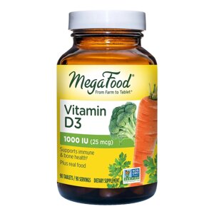Вітаміни та мінерали MegaFood Vitamin D3 1000 UI, 90 таблеток