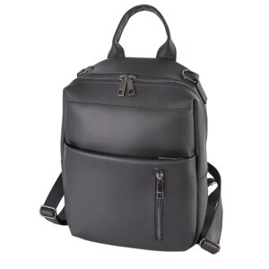 ЧОРНИЙ матовий — сумка-рюкзак - великий якісний із зручною кишенею спереду (Луцьк, 802)