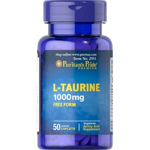 Амінокислота Puritan's Pride L-Taurine 1000 mg, 50 капсул