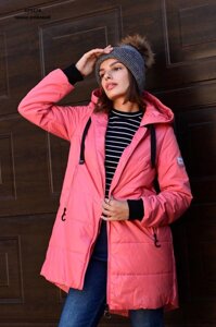 Куртка жіноча демісезонна рожева код П771 XL