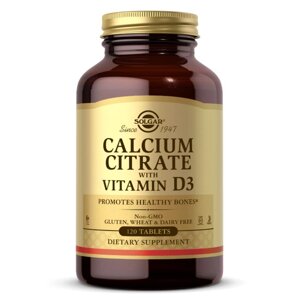 Вітаміни та мінерали Solgar Calcium Citrate with Vitamin D3, 120 таблеток