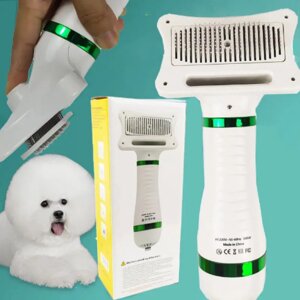 Фен гребінець для шерсті собак і кішок Pet Grooming Dryer WN 10 2в1 масажер щітка для грумінгу тварин Білий