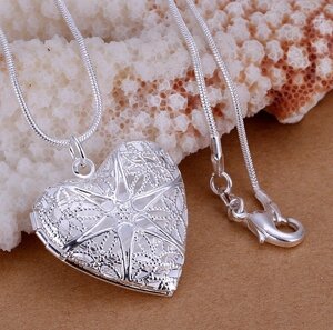 Ланцюжок з кулоном Серце покриття срібло код 1380