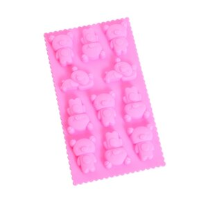 Форма силіконова для випічки Ведмедика 6946 21.5х12х2 см рожева