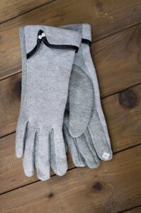 Жіночі стрейчеві рукавички сірі 9-1805-2