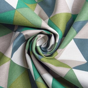 Тканина декоративна Трикутники з водовідштовхувальним просоченням V-06 зелена