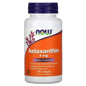Натуральна добавка NOW Astaxanthin 4 mg, 90 капсул