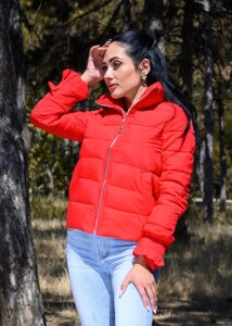 Куртка жіноча червона демісезонна код П200