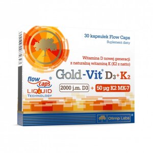 Вітаміни та мінерали Olimp Gold-Vit D3+K2 2000 UI, 30 капсул