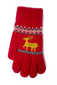 Трикотажні рукавички в'язані 5610-4 червоні