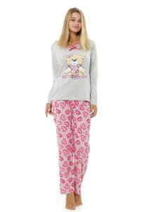 Піжама жіноча сіра кофта та штани код П516 XL