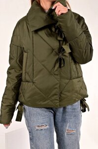 Куртка жіноча демісезонна зелена код П476
