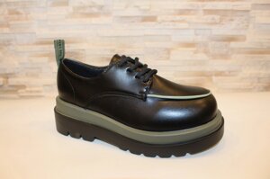 Туфлі жіночі чорні на шнурівці Т1396 40