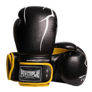 Рукавиці боксерські PowerPlay PP 3018, Black/Yellow 16 унцій