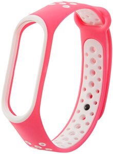 Ремешок UWatch Replacement Sports Strap for Mi Band 3/4 Pink/White