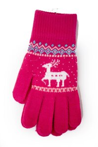 Трикотажні рукавички в'язані 5610-6 малинові