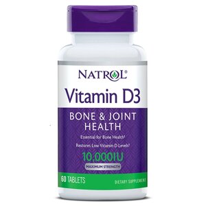 Вітаміни та мінерали Natrol Vitamin D3 10000 IU Maximum Strength, 60 таблеток