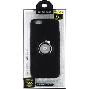 Чехол-накладка SHENGO Soft-touch holder TPU Case iPhone 6/6S Black