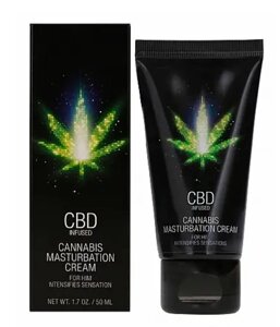 Стимулюючий крем для чоловіків Shots - CBD Cannabis Masturbation Cream For Him, 50 ml