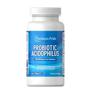 Пробіотики і пребіотики Puritan's Pride Probiotic Acidophilus, 100 таблеток