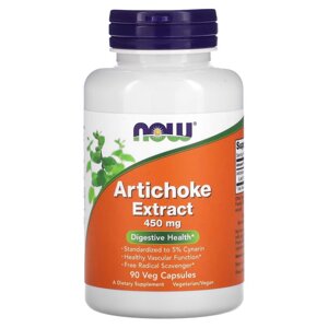 Натуральна добавка NOW Artichoke Extract 450 mg, 90 вегакапсул
