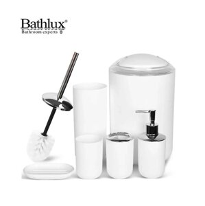 Набір аксесуарів для ванни Bathlux із 6 предметів, стильний сучасний комплект Білий