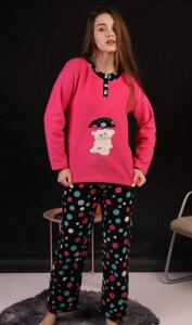 Піжама жіноча рожева кофта та штани код П814 XL