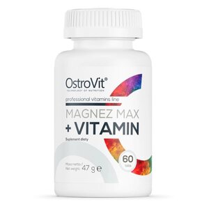 Вітаміни та мінерали OstroVit Magnez MAX + Vitamin, 60 таблеток