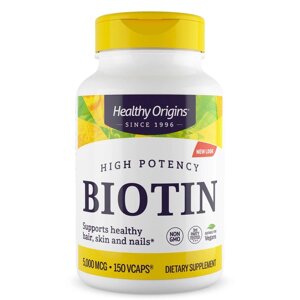 Вітаміни та мінерали Healthy Origins Biotin High Potency 5000 mcg, 150 вегакапсул