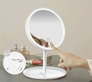 Настільне косметичне дзеркало зі світлодіодним підсвічуванням, Біле