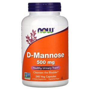 Натуральна добавка NOW D-Mannose 500 mg, 240 вегакапсул