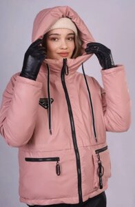 Куртка жіноча зимова рожева код П839 XL