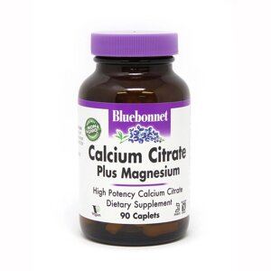 Вітаміни та мінерали Bluebonnet Nutrition Calcium Citrate Plus Magnesium, 90 капсул