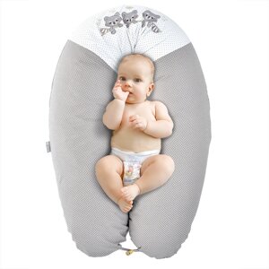 Подушка для вагітних і годування ТМ PAPAELLA з ґудзиком 30х190 см горошок сирій