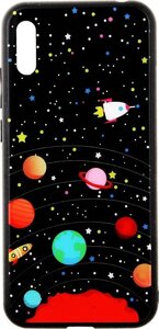 Чехол-накладка TOTO Cartoon Print Glass Case Huawei Y6 2019 Planets