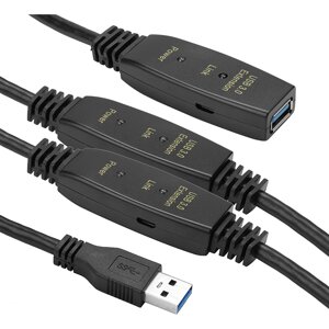 Активний подовжувач PowerPlant USB 3.0 AM - AF, 20 м