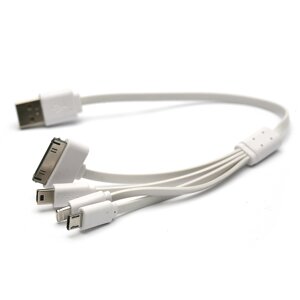 Кабель PowerPlant універсальний USB 2.0 AM - Mini, Micro, Lightning, I-Pod, 0.3м