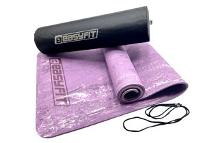 Килимок для йоги та фітнеса EasyFit PER Premium Mat 8 мм + Чохол фіолетовий