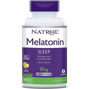 Натуральна добавка Natrol Melatonin 10mg Fast Dissolve, 100 таблеток Цитрус