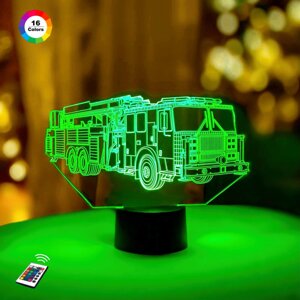 3D нічник "Автомобіль 12" (ВОЛІЧНЕ ЗОБРАЖЕННЯ)+16 кольорів + пульт ДК +батарейки (3АА) 3DTOYSLAMP