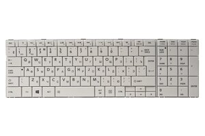 Клавiатура для ноутбука TOSHIBA Satellite C850, C870 бiлий, бiлий фрейм