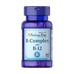 Вітаміни та мінерали Puritan's Pride B-Complex with B-12, 180 таблеток