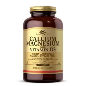 Вітаміни та мінерали Solgar Calcium Magnesium with Vitamin D3, 300 таблеток